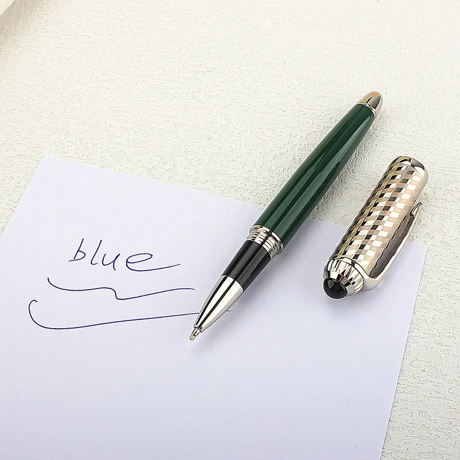 Luxury Quality Metal Rollerball Pen Silver Mesh Pattern Stationery Office School Supplies Ink Pen New