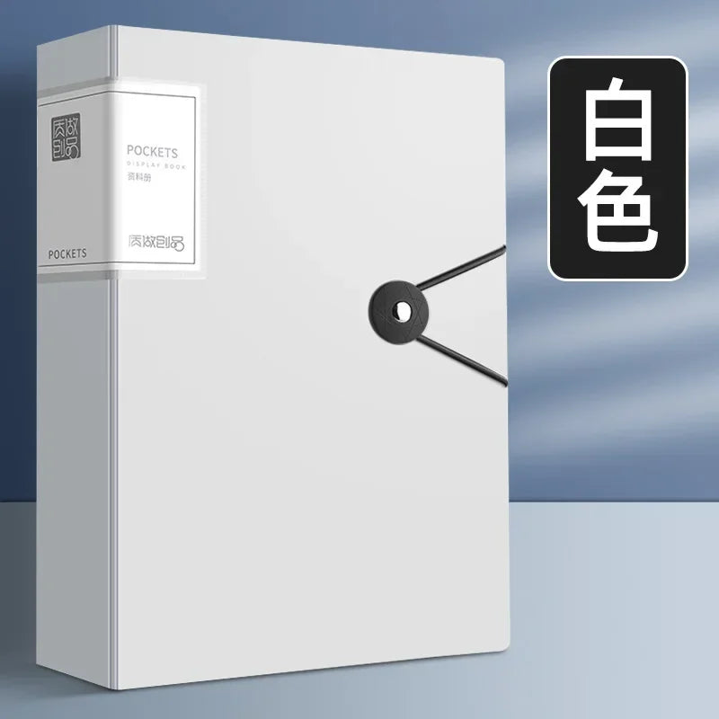 100 Pages A4 Thickened Folder Information Book Large Capacity Diy File Folder Multifunctional Document Organizer Desktop Storage