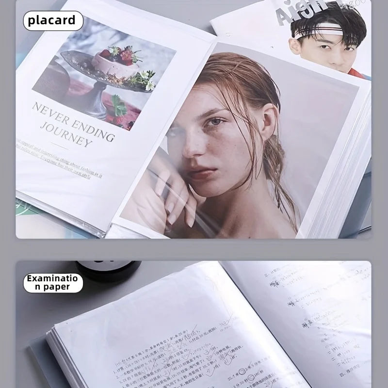 A4 File Folder,Ideal for Storing and Organizing,High Transparency Waterproof,Perfect for Home,School,and Office Document Storage