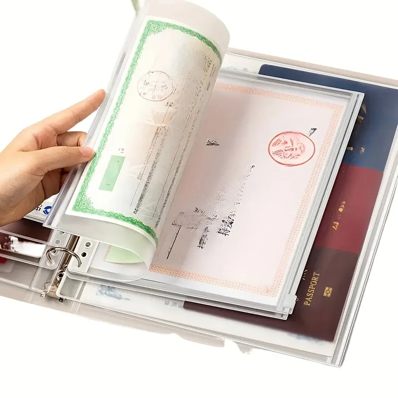 7-in-1 A4 Document Storage Bag Student Waterproof Zip File Bag Makeup Bag School Office Supplies Miscellaneous Storage Organizer