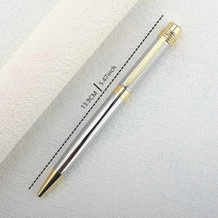 Luxury ball pen Platinum Golden Slender body school Carved pattern Business office Medium nib Ballpoint Pens New