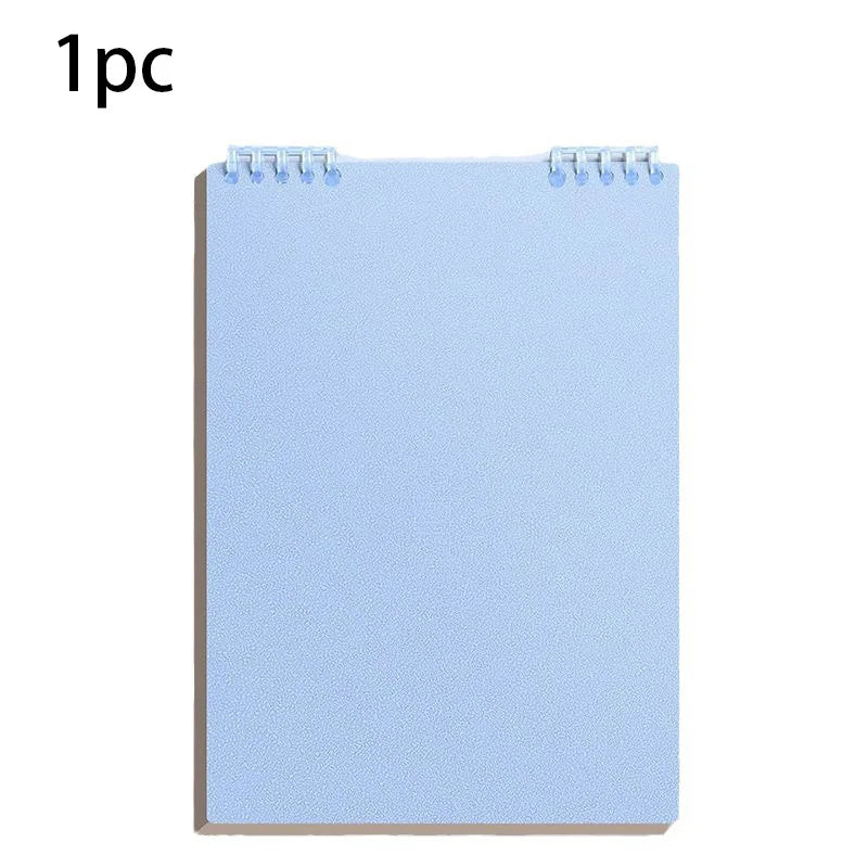 Blue Refillable Binder Notebook Plastic Wire Bound Smooth Writing Paper Durable for School College Office Supplies