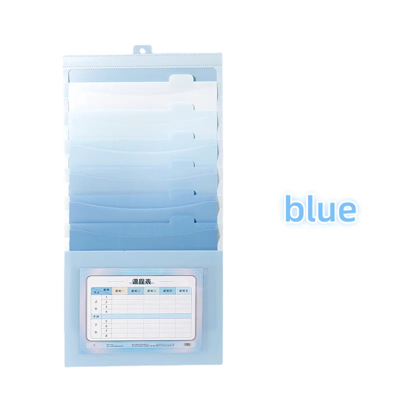 1pc Foldable multi-layer File Organizer: with multiple pockets for files and notes, large-capacity desktop file pocket