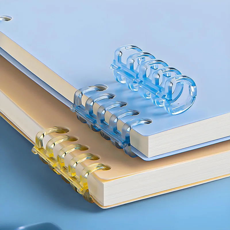 Blue Refillable Binder Notebook Plastic Wire Bound Smooth Writing Paper Durable for School College Office Supplies