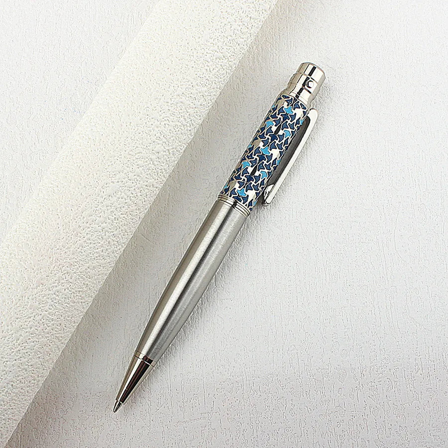 1pc Luxury Metal Round Ballpoint Pen | Retractable Stainless Steel Painted Ballpoint Pen, Elegant Signature Pen | Gift Choice