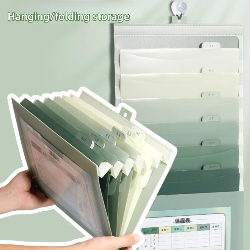 1pc Foldable multi-layer File Organizer: with multiple pockets for files and notes, large-capacity desktop file pocket
