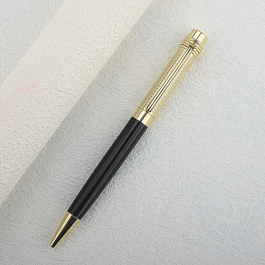 Luxury ball pen Platinum Golden Slender body school Carved pattern Business office Medium nib Ballpoint Pens New