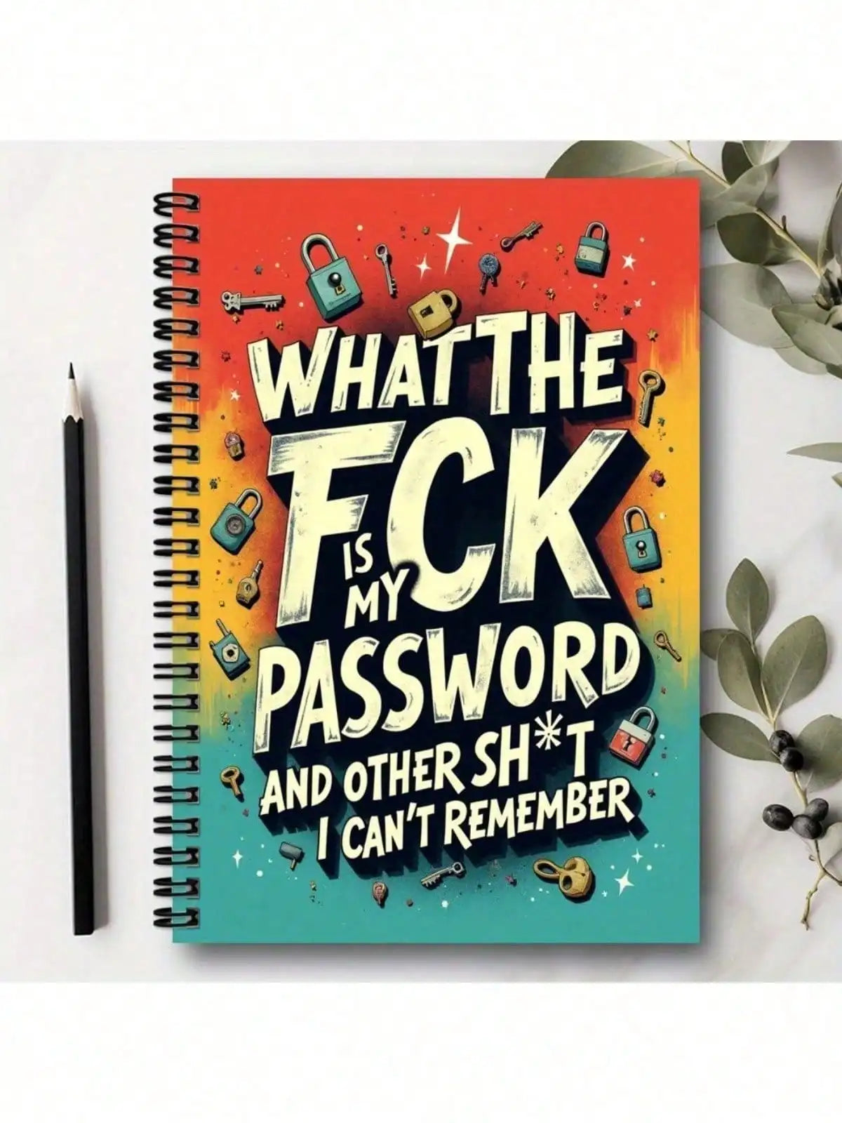1pc Fun Spiral Password Notebook - Internet Computer Login Keeper, Home & Office Use, Ideal Birthday，Holiday Gift For Colleagues