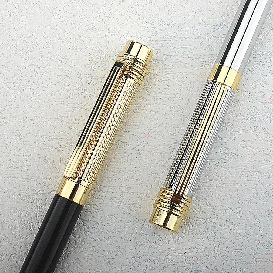 Luxury ball pen Platinum Golden Slender body school Carved pattern Business office Medium nib Ballpoint Pens New