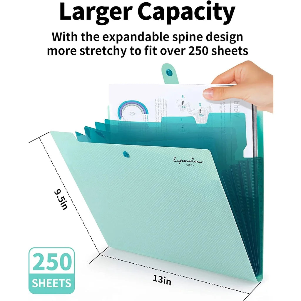 A4 Expanding File Folder with 5 Pockets, Portable Document Organizer for School Office, Paper Accordion Folder Holder A4 Binder