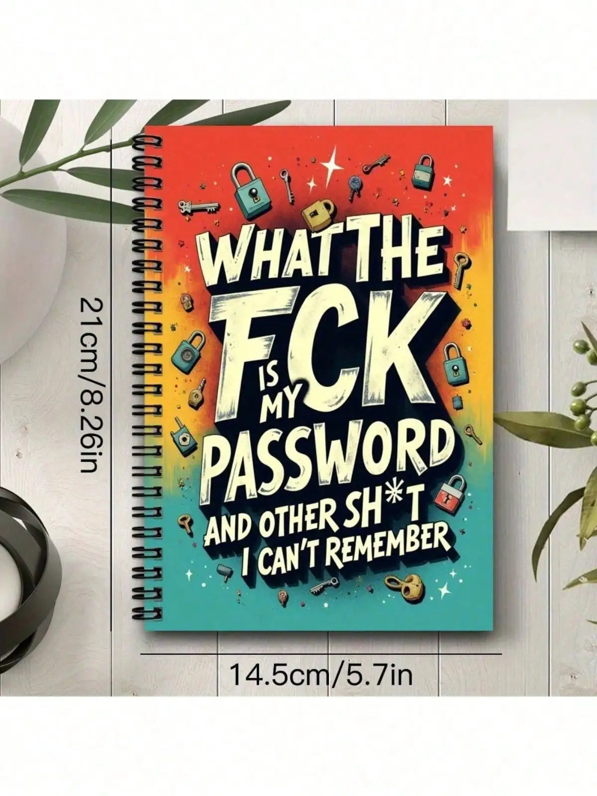 1pc Fun Spiral Password Notebook - Internet Computer Login Keeper, Home & Office Use, Ideal Birthday，Holiday Gift For Colleagues