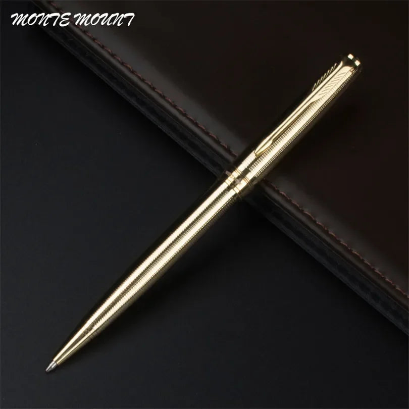 Metal Ballpoint Pen 0.7mm Blue Luxury Custom Advertising Ball Pen for School Gift Set Student Stationery Office Supplies