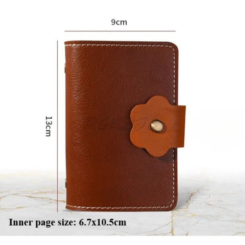 M5 Head Layer Leather Notebook Portable Mini Pocket Creative Handbook Loose Leaf Notebook