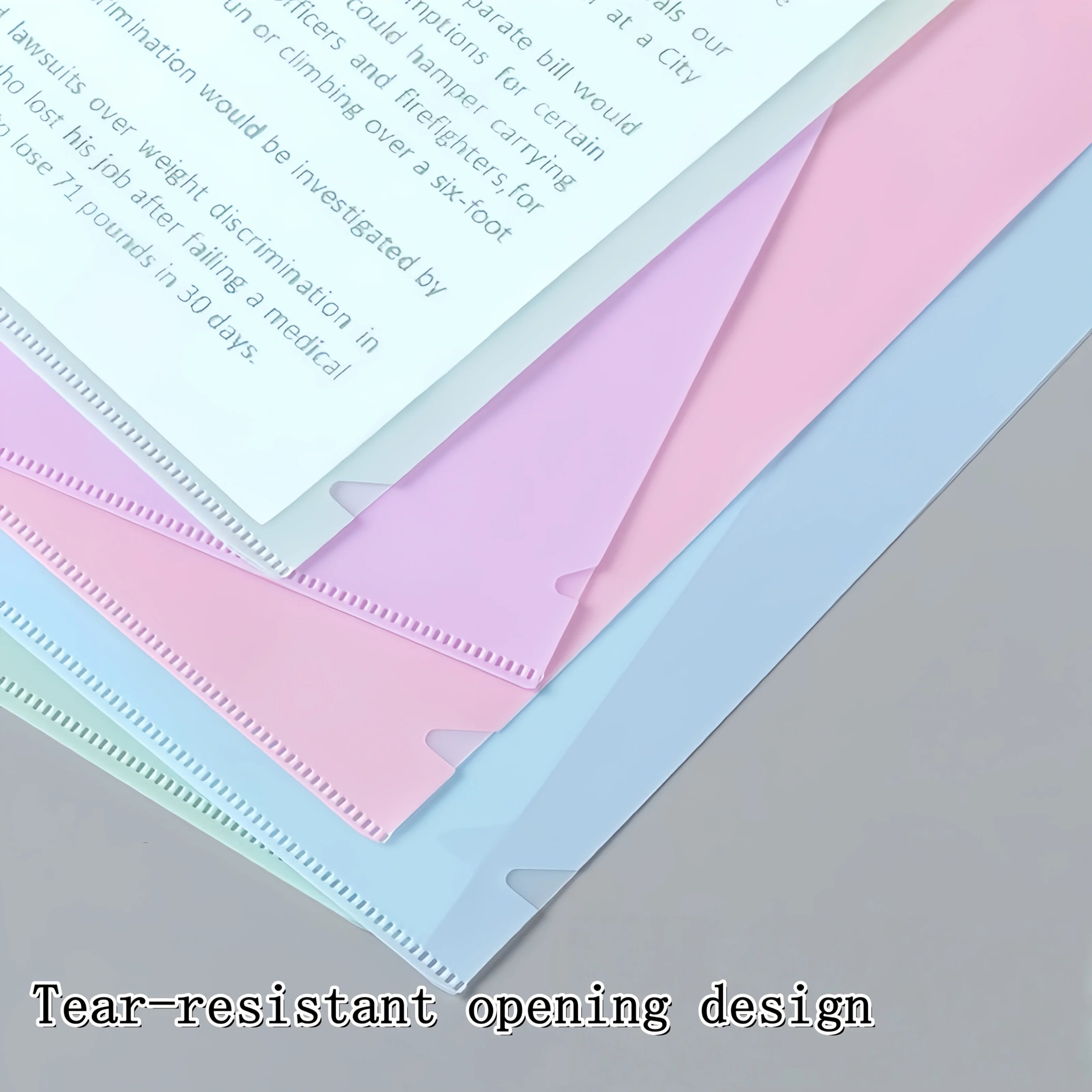 4pcs A4 Transparent L-Shaped File Folders, Single-Page Holders for Resumes, Documents & Organization, School Supplies , School
